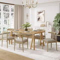 Christopher Knight Home Vanus 7 Pieces Mid-Century Modern Upholstered Rubberwood Dining Set