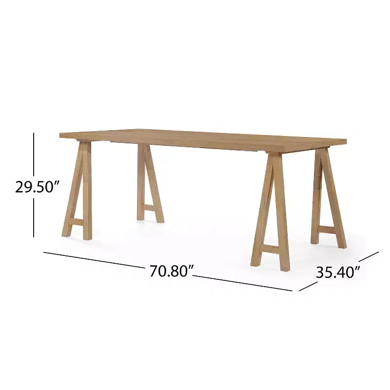 Ensemble de salle à manger Vanus 7 pièces en hévéa rembourré, style moderne du milieu du siècle