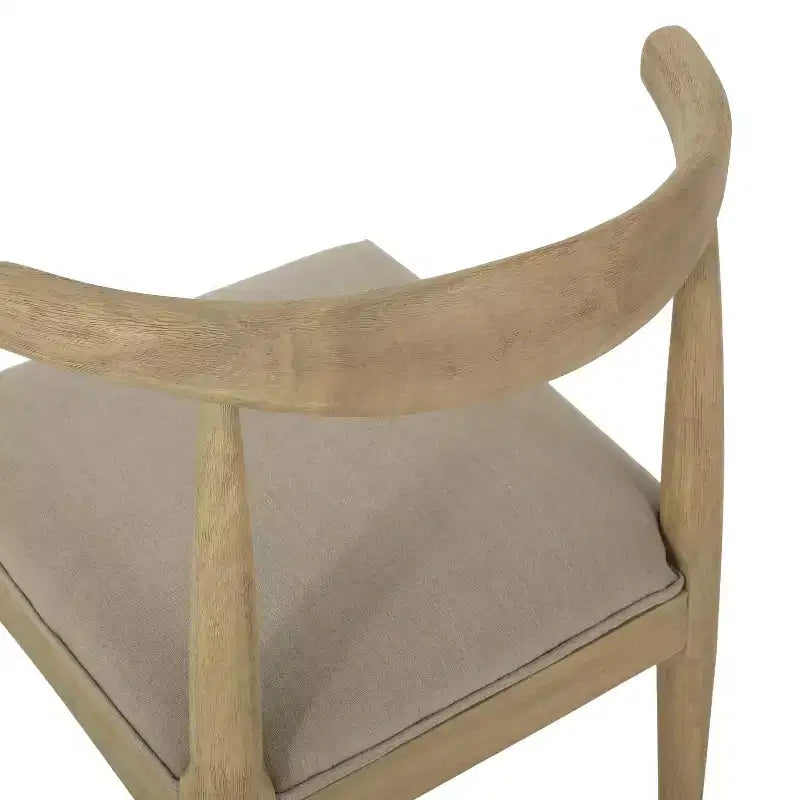 Ensemble de salle à manger Vanus 7 pièces en hévéa rembourré, style moderne du milieu du siècle