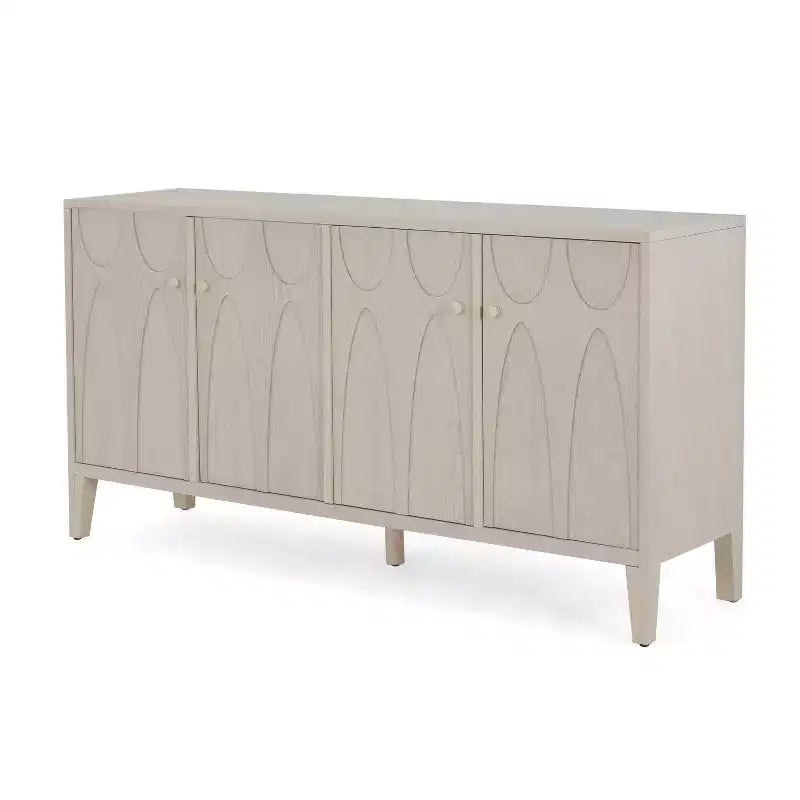 Vaisselier buffet moderne Vaughan avec quatre étagères et portes réglables