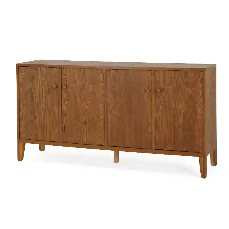 Vaisselier buffet moderne Vaughan avec quatre étagères et portes réglables