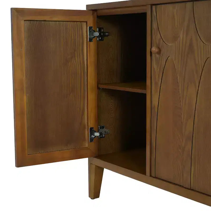 Vaisselier buffet moderne Vaughan avec quatre étagères et portes réglables
