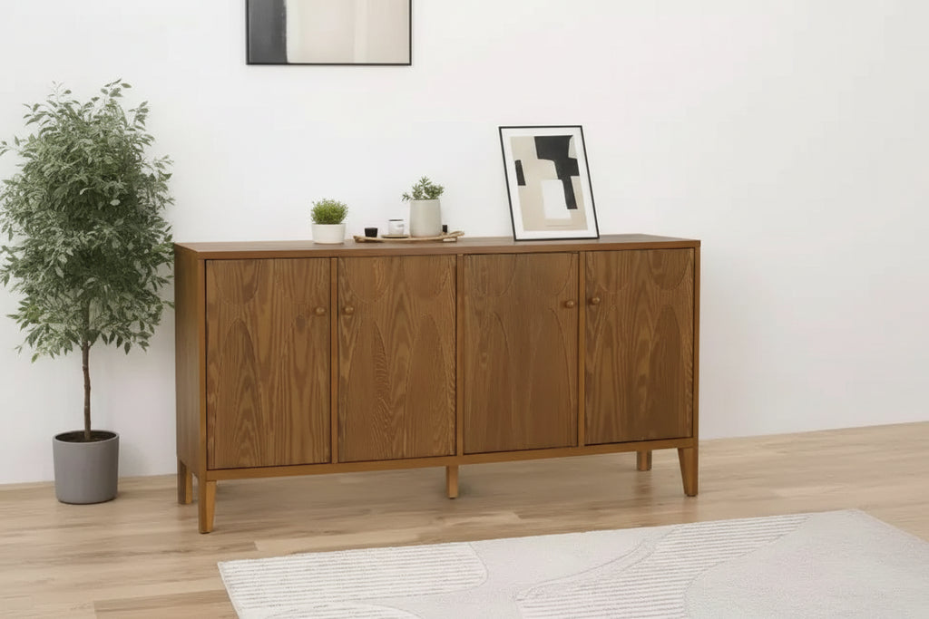 Christopher Knight Home Vaughan Modern Sideboard Buffet Cabinet with Four Adjustable Shelves and Doors