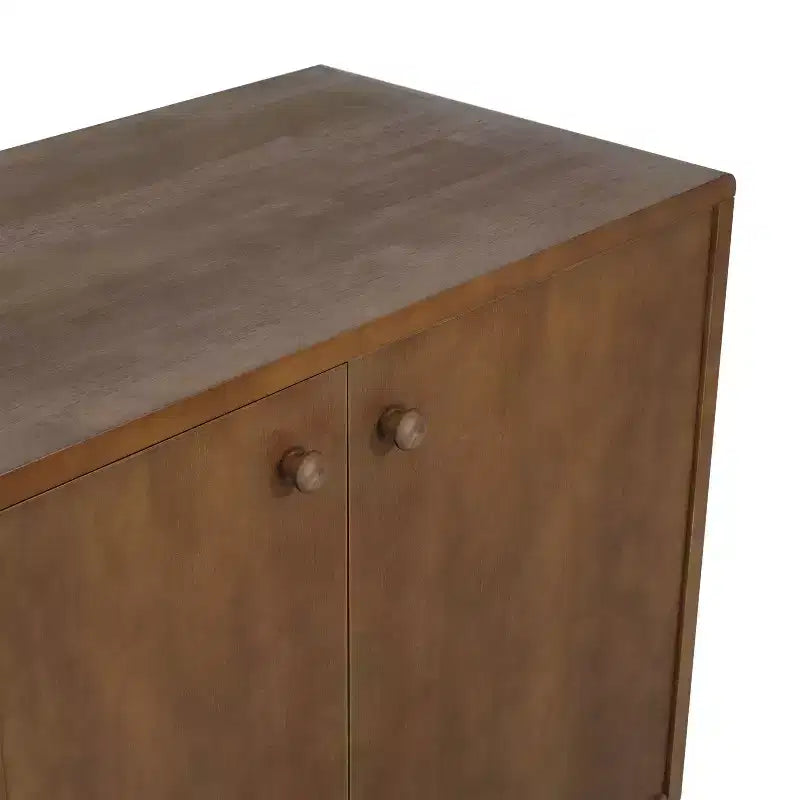 Buffet de salle à manger avec base en métal Vincent Contemporary et deux étagères réglables