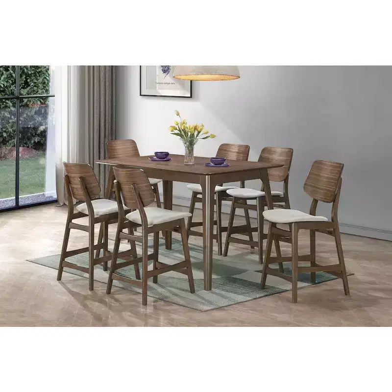 Table à manger de comptoir en bois de noyer