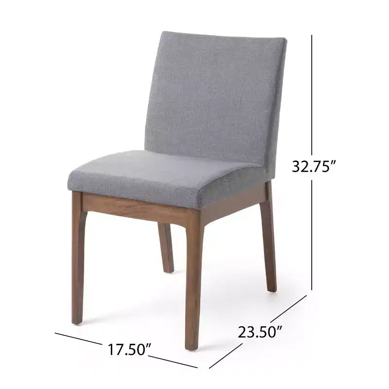 Ensemble de salle à manger 7 pièces en bois et tissu, style Mid-Century Modern