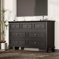 COZONY 7 Drawer Dresser, Large Wooden Chest of Drawers with Metal Handles, Storage Dresser TV Stand for Bedroom Living Room Entryway