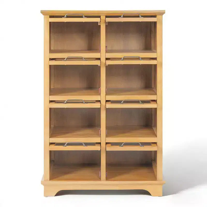 Meuble de rangement en bois Bradley Modern Farmhouse avec 8 portes vitrées