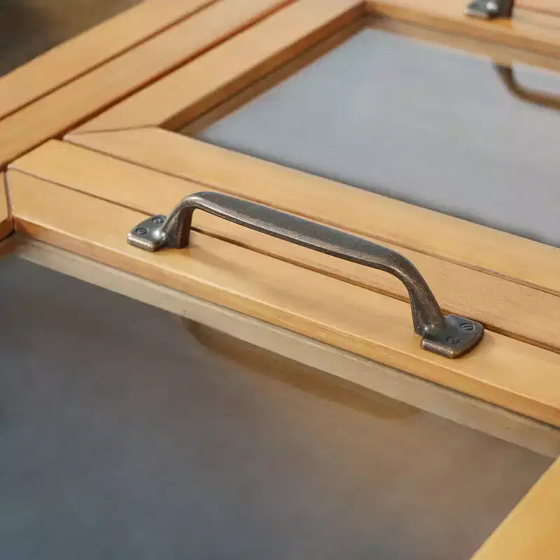 Meuble de rangement en bois Bradley Modern Farmhouse avec 8 portes vitrées