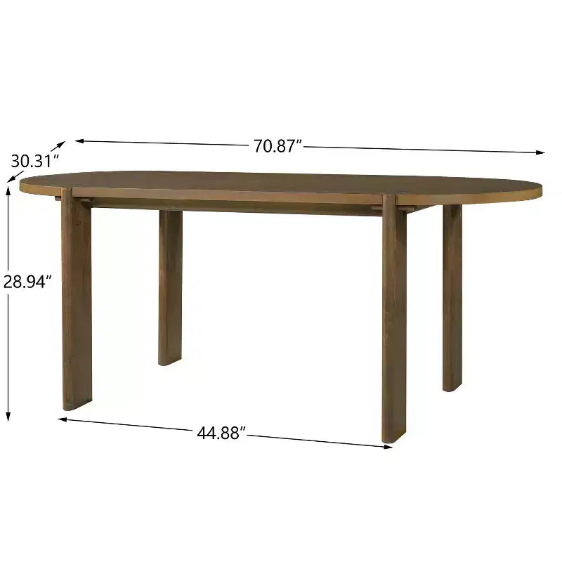 Ensemble table à manger ovale 7 pièces pour 6 personnes, grand ensemble table de cuisine de 180 cm avec 6 chaises de salle à manger rembourrées, noyer