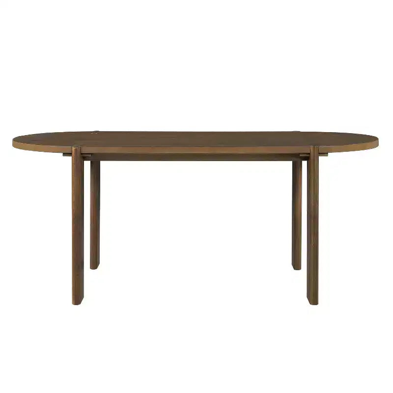 Ensemble table à manger ovale 7 pièces pour 6 personnes, grand ensemble table de cuisine de 180 cm avec 6 chaises de salle à manger rembourrées, noyer